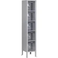 【新品・希少】SHELF LOCKER グレー 金庫 コンパクト Global Industrial™ 5-Tier 5 Door Clear View Locker, 12Wx18Dx66H