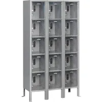 Global Industrial™ 5-Tier 15 Door Clear View Locker, Digital Lock