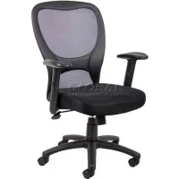 Interion® Office Chair Memory Foam With Mid Back & Adjustable Arms, Fabric,  Black