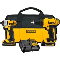 DeWalt® 20V MAX Cordless Drill Driver/Impact Driver Combo Kit, 1.3 Ah, Lithium Ion