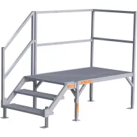 EZ-ACCESS FORTRESS OSHA Stair System 23&quot;-34&quot;H Adj., 40-1/2&quot;W x 89-1/2&quot;L Fully Assembled