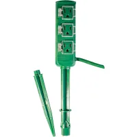 GoGreen Power 18/2 SJTW 18ft 3-Outlet Outdoor Power Stake, GG-36004 - Green