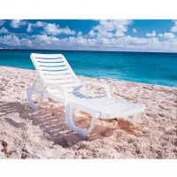 Grosfillex&#174; Adjustable Resin Chaise, White - Pkg Qty 6