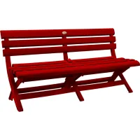 Grosfillex® Westport Outdoor Folding Bench, Resin, Barn Red