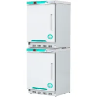 CorePoint Scientific White Diamond Refrigerator & Freezer Combo, 9 CuFt, Solid Door, Left Hinge