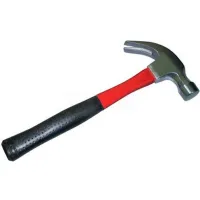 Straight Claw Hammer: Steel, Textured Grip, Fiberglass Handle, 18 oz Head  Wt, 15 in Overall Lg