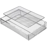 Marlin Steel Material Handling Basket 24L x 13-1/4W x 5-7/16H - 0.5  Wire - Stainless Steel