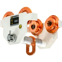 OZ Lifting Products Spark Resistant Push Beam Trolley, 1 Ton Capacity