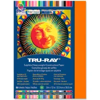 Pacon 103002 Tru-Ray Construction Paper, 76 lbs., 9 x 12, Orange, 50  Sheets/Pack
