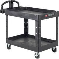 Rubbermaid - Standard Utility Cart: Plastic, Black - 73013955