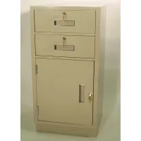 Fenco Teller Pedestal Cabinet S-204R-I - 2 Drawers Right Hinged Door 19&quot;W x 19&quot;D x 38-1/2&quot;H Gray