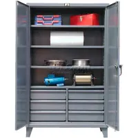 Heavy-Duty Welded Storage Cabinet with Drawers - 48 x 24 x 78 - ULINE - H-8504