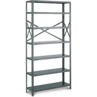 Tri-Boro Klip-It 7 Shelf, 18 Ga Open Solid Steel Shelving, Starter