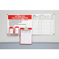 5S Red Tag Center Sign with Tags Holder