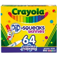 Crayola Washable Skinny Markers Pack of 64 set of 64 [PACK OF 2 ]