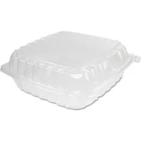 9x9 Clear Hinged-Lid Plastic Container (150/cs)