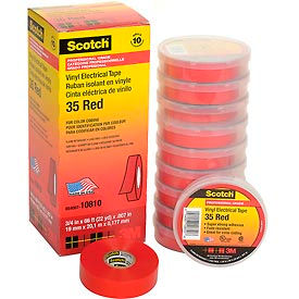 3m 7000006094 3m™ Scotch® Vinyl Electrical Color Coding Tape 35-Red, 3/4" X 66 image.