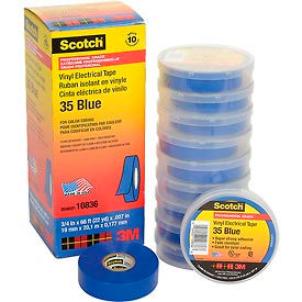 3m 7000006095 3m™ Scotch® Vinyl Electrical Color Coding Tape 35-Blue, 3/4" X 66 image.