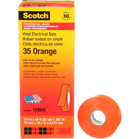 3m 7000031581 3M Scotch® Vinyl Electrical Color Coding Tape 35-Orange, 3/4" X 66 image.