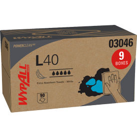 WypAll® L40 Towels POP-UP Box 10.8 x 10 White 90/Box 9 Boxes/Carton