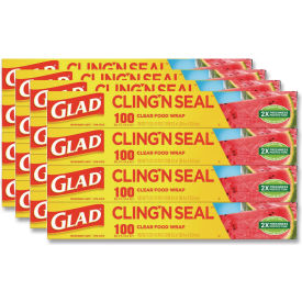 Glad® Cling'N Seal Plastic Food Wrap 100'L x 12"W Clear Pack of 16