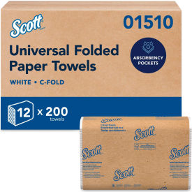 Scott® Essential C-Fold Towels 1-Ply 10.13 x 13.15 White 200/Pack 12 Packs/Carton