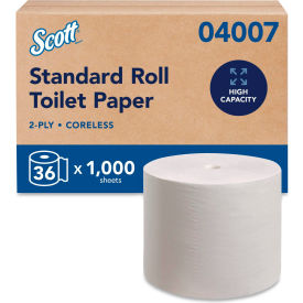 Scott® Essential Coreless SRB Bathroom Tissue Septic Safe 2-Ply 1000 Sheet/Roll 36 Rolls/CT