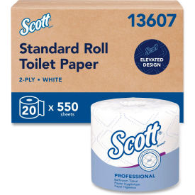 Scott® Essential Standard Roll Bathroom Tissue Septic Safe 2-Ply 550 Sheets/Roll 20 Rolls