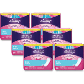 Always® Thin Daily Panty Liners Regular 120 Liners/Pack 6 Packs/Case - 10796