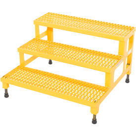 ASP-36-3 Adjustable Height Step Stand Carbon Steel 36"W x 36"L