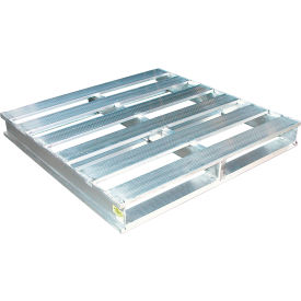 Open Deck Pallet, Aluminum, 2 Way Fork Entry, 6000 lbs. Cap., 48"L x 48"W x 6"H, Silver view 2