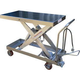 Vestil™ Hydraulic Mobile Scissor Lift Table Partially Stainless Steel 24 x 47 2000 Lb. Cap.