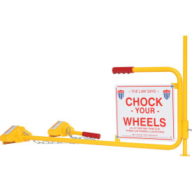 Railroad Flag Rail Car Chock, Sign & Single Wheel Rail Car Chock Combo view 2