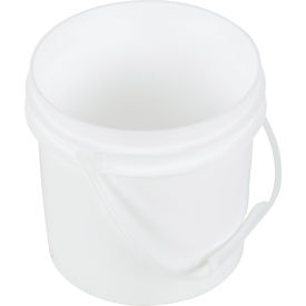 1 Gallon Open Head Plastic Pail PAIL-1-PWP with Plastic Handle - White