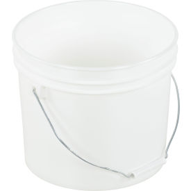 2 Gallon Open Head Plastic Pail PAIL-2-PWS with Steel Handle - White