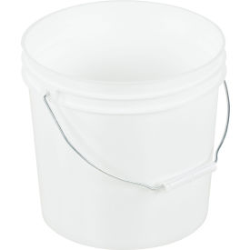 3.5 Gallon Open Head Plastic Pail PAIL-35-PWS with Steel Handle - White