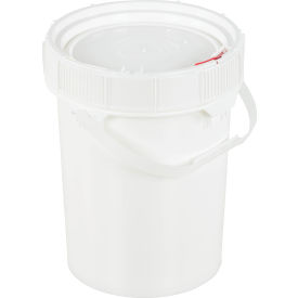 5 Gallon Screw-Top Plastic Pail & Lid PAIL-SCR-5-W - White