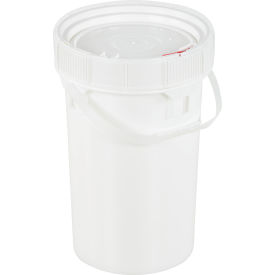 6.5 Gallon Screw-Top Plastic Pail & Lid PAIL-SCR-65-W - White