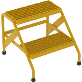 Aluminum Yellow Step Stand - 2 Step Welded - SSA-2-Y