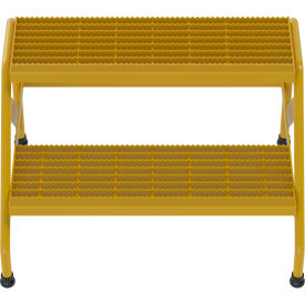 Aluminum Yellow Wide Step Stand - 2 Step Welded - SSA-2W-Y