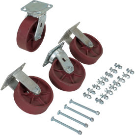 6" x 2" Ductile Steel Caster Kit D-CK4-SC6-2HD for Hopper - 8000 Lb. Cap.