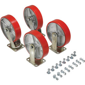 8" x 2" Poly-On-Steel Caster Kit D-CK4-PU8-2 for Hopper - 3084 Lb. Cap.