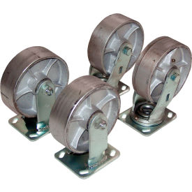 8" x 2" Semi-Steel Caster Kit D-CK4-SC8-2 for Hopper - 4800 Lb. Cap.