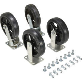 8" x 2" Mold-On-Rubber Caster Kit D-CK4-MR8-2 for Hopper - 2400 Lb. Cap.