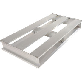 Heavy Duty Open Deck Half Pallet Aluminum 2-Way Entry 48" x 24" 4000 Lb Static Capacity