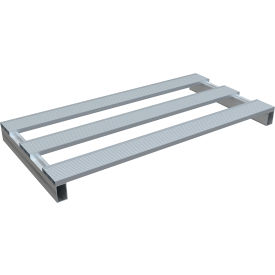 Half Skid Open Deck Pallet Aluminum 2-Way Entry 48" x 24" 4000 Lb Static Capacity
