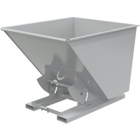 Vestil™ Light Duty No Bump & Dump Hopper Steel 2 Cu. Yd. 2000 lb. Capacity Machine Gray