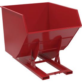 Vestil™ Heavy Duty No Bump & Dump Hopper Steel 3-1/2 Cu. Yd. 6000 lb. Capacity Soda Red