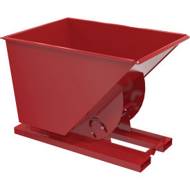 Vestil™ Light Duty No Bump & Dump Hopper Steel 1 Cu. Yd. 2000 lb. Capacity Soda Red