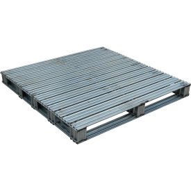 Vestil™ Open Deck Pallet Galvanized Steel 48"L x 48"W 8000 lb. Floor Capacity Gray